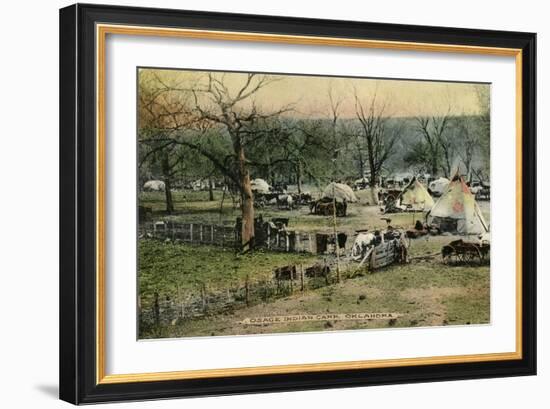 Osage Indian Camp, Oklahoma-Charles Marion Russell-Framed Giclee Print