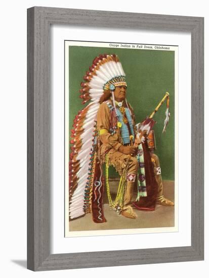 Osage Indian in Full Dress, Oklahoma-null-Framed Art Print