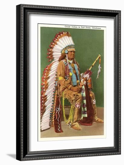 Osage Indian in Full Dress, Oklahoma-null-Framed Art Print