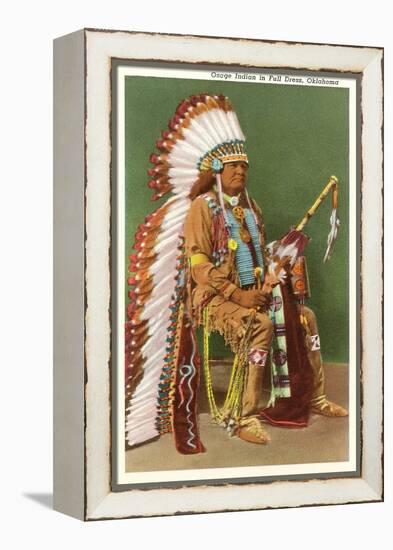 Osage Indian in Full Dress, Oklahoma-null-Framed Stretched Canvas