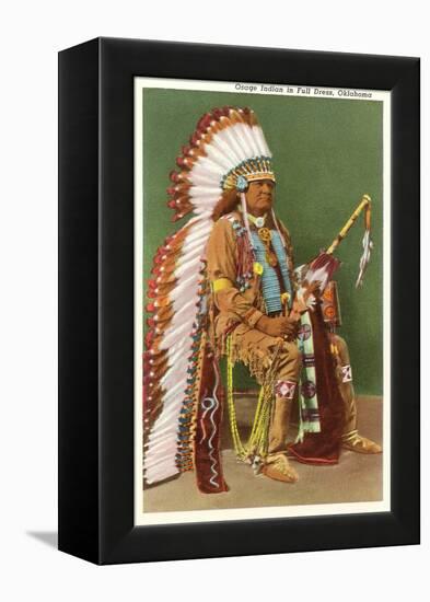 Osage Indian in Full Dress, Oklahoma-null-Framed Stretched Canvas