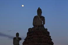 Buddha Statue Head Surrounded By Tree Roots. Wat Phra Mahathat Temple. Ayutthaya, Thailand-Oscar Dominguez-Photographic Print