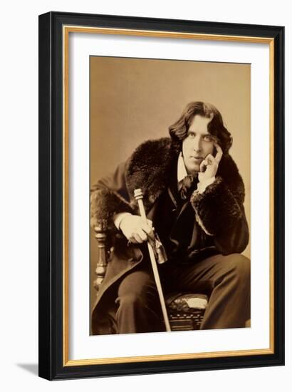 Oscar Wiide, Irish Writer, Wit and Playwright, 1882-Napoleon Sarony-Framed Photographic Print