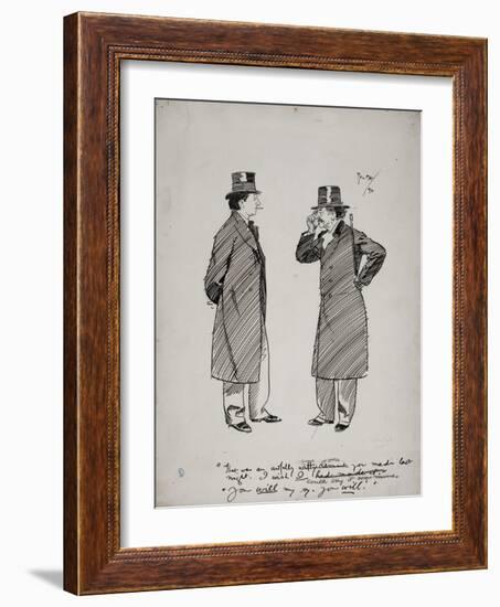 Oscar Wilde and Whistler, 1894-Phil May-Framed Giclee Print