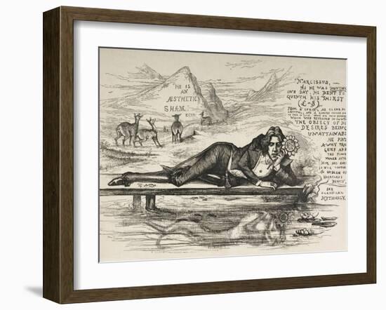 Oscar Wilde As Narcissus (With an Inscription)-James Kelly-Framed Giclee Print