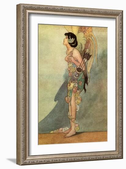 Oscar Wilde ' The Nightingale and the Rose'-Charles Robinson-Framed Giclee Print