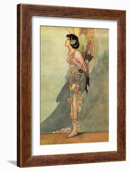 Oscar Wilde ' The Nightingale and the Rose'-Charles Robinson-Framed Giclee Print