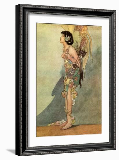 Oscar Wilde ' The Nightingale and the Rose'-Charles Robinson-Framed Giclee Print