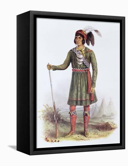Osceola or Rising Sun, a Seminole Leader, Illustration from the Indian Tribes of North America-George Catlin-Framed Premier Image Canvas