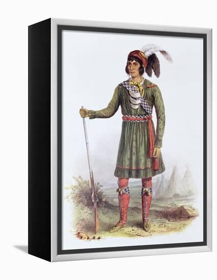 Osceola or Rising Sun, a Seminole Leader, Illustration from the Indian Tribes of North America-George Catlin-Framed Premier Image Canvas