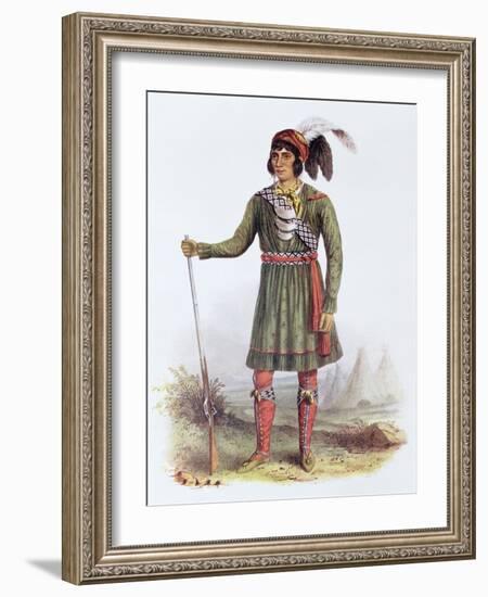 Osceola or Rising Sun, a Seminole Leader, Illustration from the Indian Tribes of North America-George Catlin-Framed Giclee Print