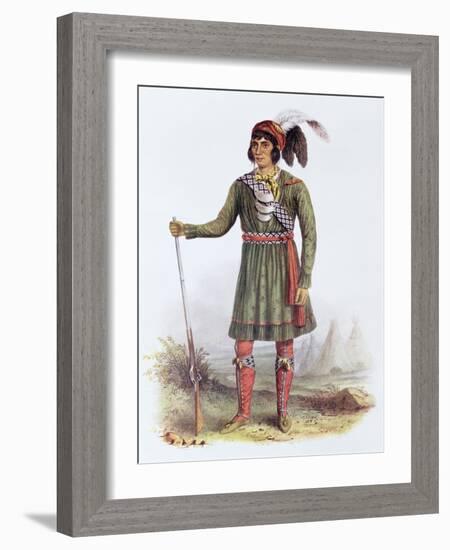 Osceola or Rising Sun, a Seminole Leader, Illustration from the Indian Tribes of North America-George Catlin-Framed Giclee Print