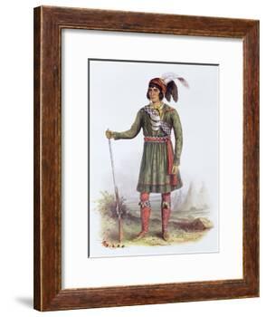 Osceola or Rising Sun, a Seminole Leader, Illustration from the Indian Tribes of North America-George Catlin-Framed Giclee Print