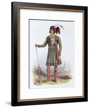 Osceola or Rising Sun, a Seminole Leader, Illustration from the Indian Tribes of North America-George Catlin-Framed Giclee Print