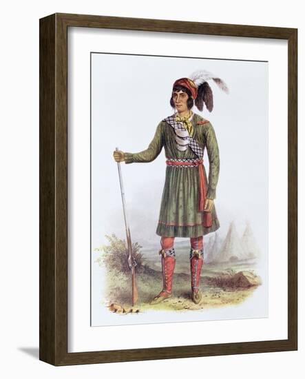 Osceola or Rising Sun, a Seminole Leader, Illustration from the Indian Tribes of North America-George Catlin-Framed Giclee Print