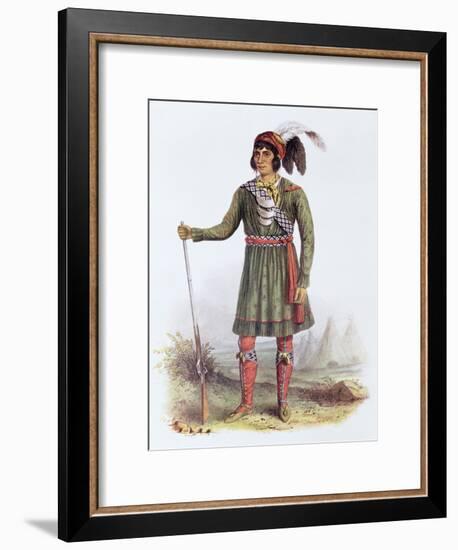 Osceola or Rising Sun, a Seminole Leader, Illustration from the Indian Tribes of North America-George Catlin-Framed Giclee Print