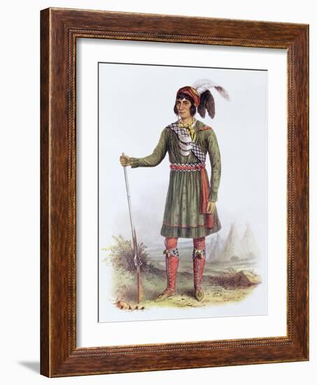 Osceola or Rising Sun, a Seminole Leader, Illustration from the Indian Tribes of North America-George Catlin-Framed Giclee Print