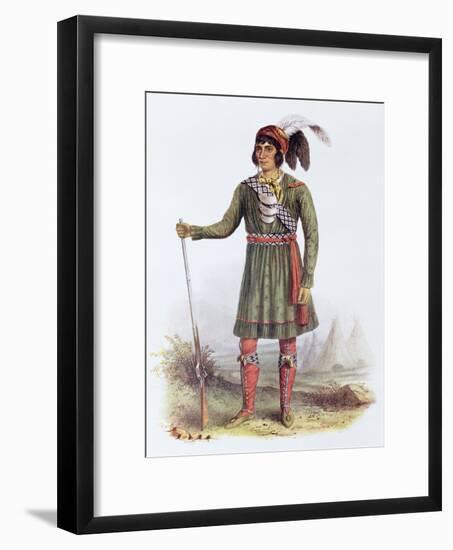 Osceola or Rising Sun, a Seminole Leader, Illustration from the Indian Tribes of North America-George Catlin-Framed Giclee Print