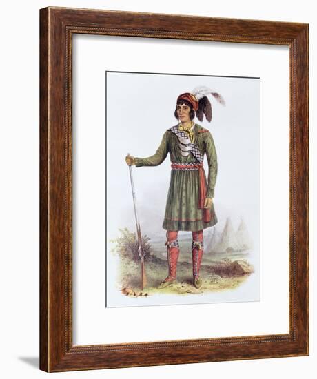 Osceola or Rising Sun, a Seminole Leader, Illustration from the Indian Tribes of North America-George Catlin-Framed Giclee Print