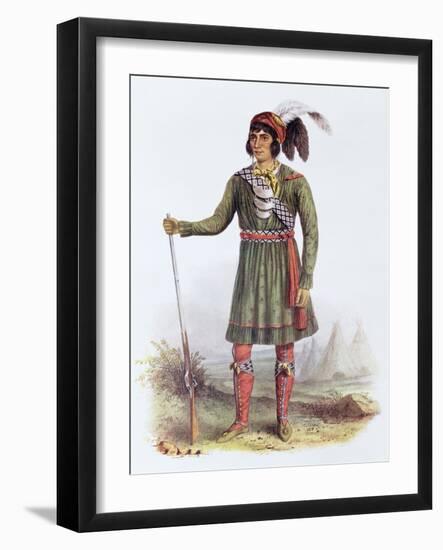 Osceola or Rising Sun, a Seminole Leader, Illustration from the Indian Tribes of North America-George Catlin-Framed Giclee Print