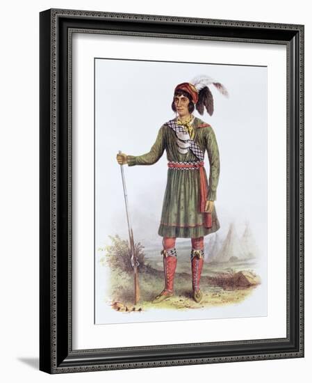 Osceola or Rising Sun, a Seminole Leader, Illustration from the Indian Tribes of North America-George Catlin-Framed Giclee Print