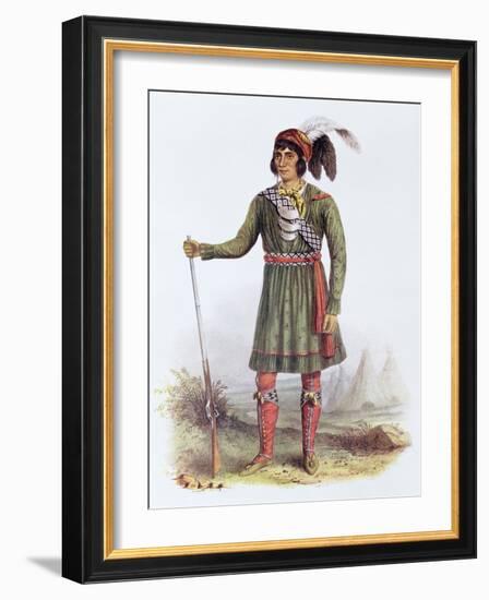 Osceola or Rising Sun, a Seminole Leader, Illustration from the Indian Tribes of North America-George Catlin-Framed Giclee Print