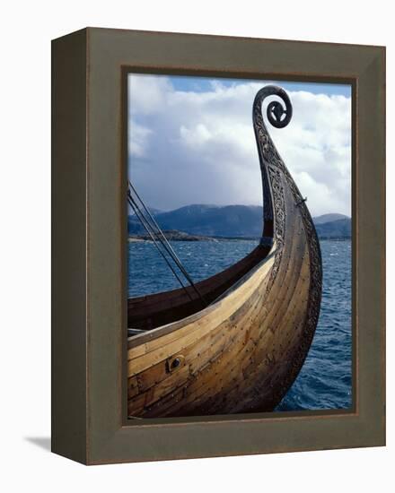 Oseberg Replica Viking Ship, Norway-David Lomax-Framed Premier Image Canvas