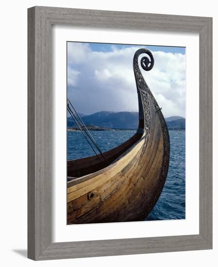 Oseberg Replica Viking Ship, Norway-David Lomax-Framed Photographic Print