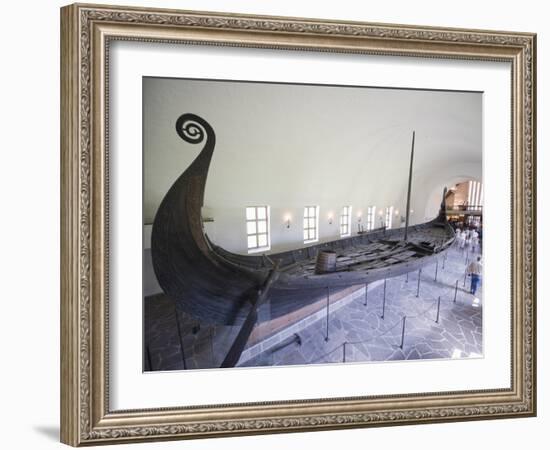 Oseberg Viking Ship Excavated From Oslofjord, Vikingskipshuset (Viking Ship Museum), Oslo-Christian Kober-Framed Photographic Print