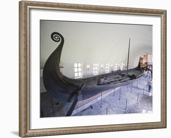 Oseberg Viking Ship Excavated From Oslofjord, Vikingskipshuset (Viking Ship Museum), Oslo-Christian Kober-Framed Photographic Print