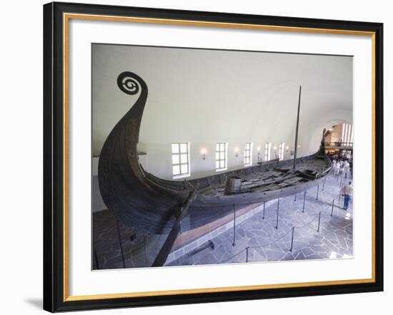 Oseberg Viking Ship Excavated From Oslofjord, Vikingskipshuset (Viking Ship Museum), Oslo-Christian Kober-Framed Photographic Print