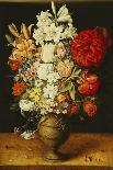 Tulips, Lillies, Irises, Roses, Carnations, Peonies, and Other Flowers in a Sculpted Terracotta Urn-Osias Beert-Giclee Print