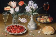 Still life with Lilies, Roses, Tulips, Cherries and Wild Strawberries-Osias The Elder Beert-Framed Giclee Print