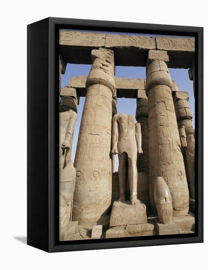 Osiris Statues and Colonnade, Luxor Temple, Thebes, Unesco World Heritage Site, Egypt-Nico Tondini-Framed Premier Image Canvas