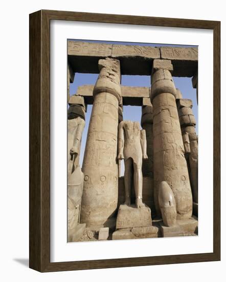 Osiris Statues and Colonnade, Luxor Temple, Thebes, Unesco World Heritage Site, Egypt-Nico Tondini-Framed Photographic Print