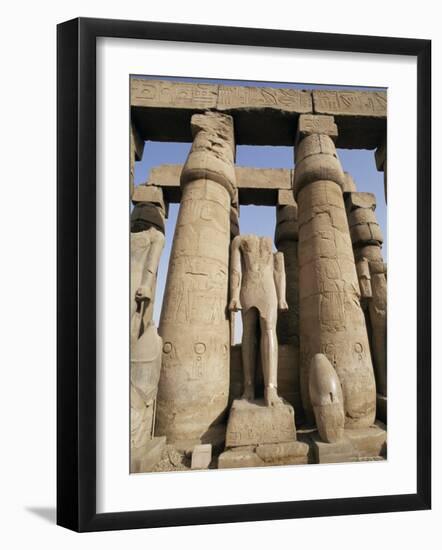 Osiris Statues and Colonnade, Luxor Temple, Thebes, Unesco World Heritage Site, Egypt-Nico Tondini-Framed Photographic Print