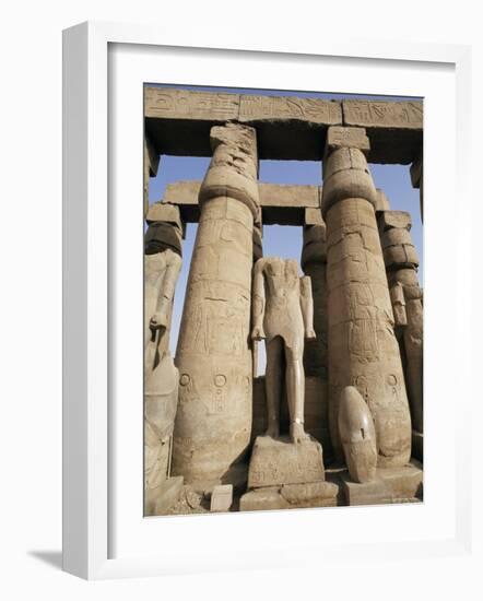 Osiris Statues and Colonnade, Luxor Temple, Thebes, Unesco World Heritage Site, Egypt-Nico Tondini-Framed Photographic Print