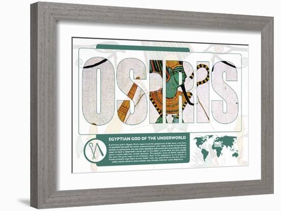 Osiris World Mythology Poster-Christopher Rice-Framed Art Print