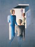 Group of Four Heads Gray Blue-Oskar Schlemmer-Giclee Print