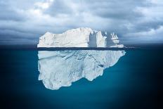 Mostly Underwater Iceberg Floating in Ocean-Oskari Porkka-Photographic Print