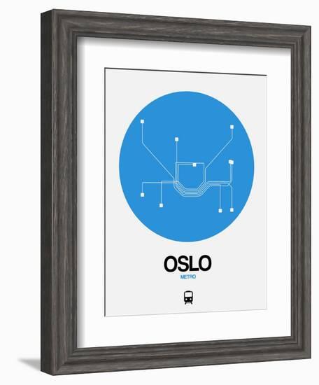 Oslo Blue Subway Map-NaxArt-Framed Art Print