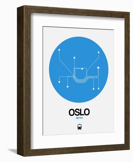 Oslo Blue Subway Map-NaxArt-Framed Art Print