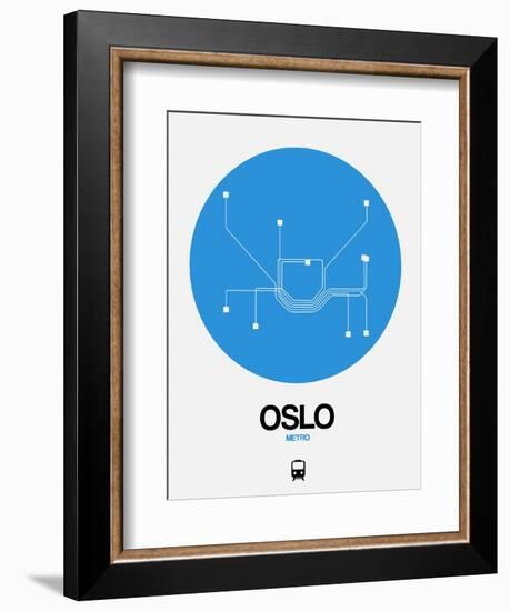 Oslo Blue Subway Map-NaxArt-Framed Art Print