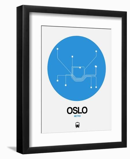 Oslo Blue Subway Map-NaxArt-Framed Art Print