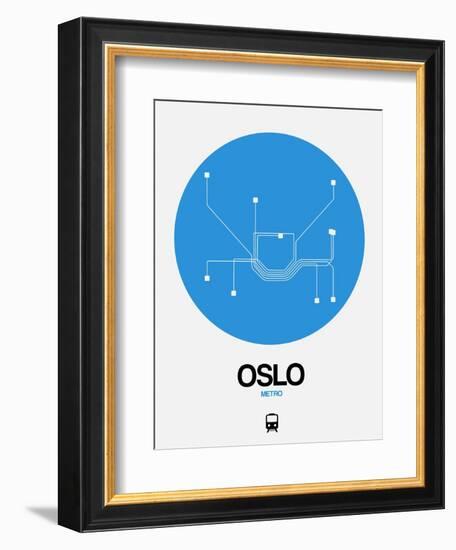 Oslo Blue Subway Map-NaxArt-Framed Art Print