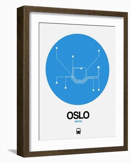 Oslo Blue Subway Map-NaxArt-Framed Art Print