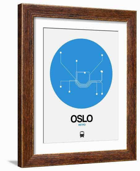 Oslo Blue Subway Map-NaxArt-Framed Art Print