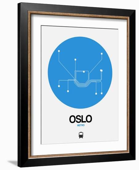 Oslo Blue Subway Map-NaxArt-Framed Art Print