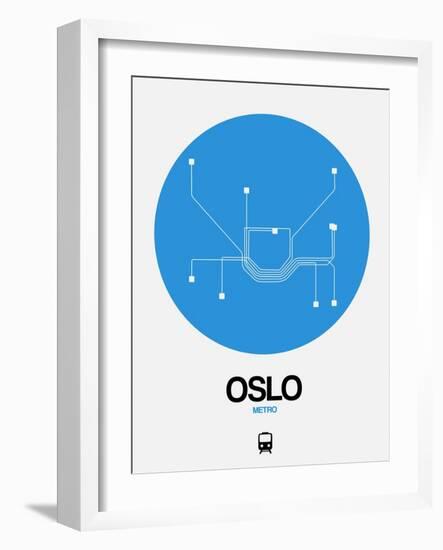 Oslo Blue Subway Map-NaxArt-Framed Art Print