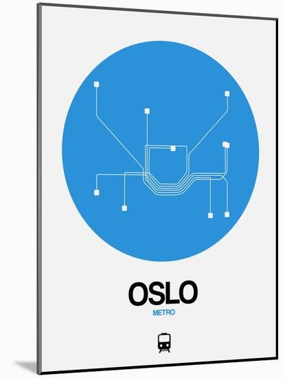 Oslo Blue Subway Map-NaxArt-Mounted Art Print